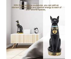 Zerodis Ägyptische Katze Harz Statue handgefertigte Katzenskulptur Dekoration alte exotische Haushalt Sammler Figur für Haus Zimmer Garten Ornament Exquisite Dekor(A5-YX260839)