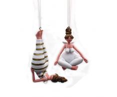 Gall&Zick Dekofigur Yoga Engel Weihnachtsdeko Hänger Christbaumschmuck Dekoration Set/2