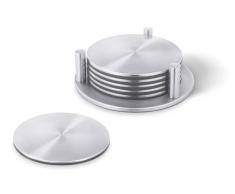 ZACK 20374 REGIO Untersetzer mit Halter - Set/6, Edelstahl matt
