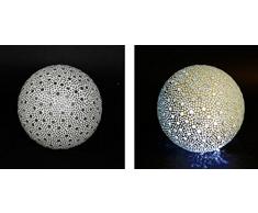 Dekokugel, 20cm, m.Sternen, weiß Glas