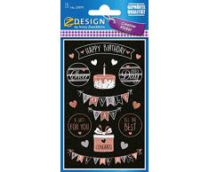Avery Zweckform 18 Deko Sticker Happy Birthday (Aufkleber, Geburtstag, Geschenke, Karten, Glückwünsche, Party) Art. 57079