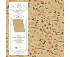 Flora-Natura Geschenkpapier Vintage Blumen floral 5 Bögen 84 x 59 cm, Öko Recycling-Papier nachhaltig gedruckt, für Geburtstag Geschenk-Papier