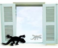 10 Stück im Set Fenstertattoo selbstklebend ~ Geko, Gecko ~ glas032-10x5 cm 61005 Aufkleber für Fenster, Glastür und Duschtür, Glasdekor Fensterbild, wasserfeste Glasdekorfolie in Sandstrahl - Milchglas Optik, Gekko, Reptil