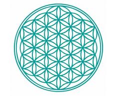 Blume des Lebens - Baum Wandtattoo in 6 Größen - Wandaufkleber Wall Sticker (20 x 20 cm, 54_tuerkis)