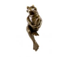 Kunst & Ambiente - Wiener Bronze - Lustige Tierfigur - Sitzender Frosch Figur - mit Bergmann Stempel - Bronzefigur - Frosch Skulptur