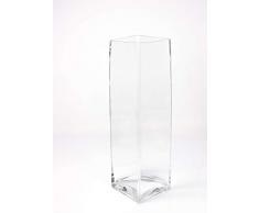 INNA-Glas Kastenvase - Säulenvase Jack aus Glas, klar, 14x14x49cm - Bodenvase - Blumenvase