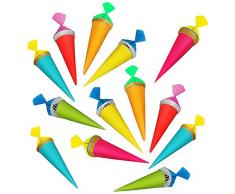 alles-meine.de GmbH 60 TLG. Stück: Schultüten / Zuckertüten - zum Schulanfang - 13 cm - Schultüte als Tischdekoration / Streudeko - SONDERVERKAUF - Basteln Dekoration Schulbe..