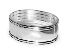 EDZARD 6er Set Serviettenring Faden, Länge 6 cm, edel versilbert, anlaufgeschützt