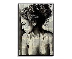 chunyang Abstrakt Zeitung Mädchen-Frauen-Side-Gesicht Ölgemälde Plakat für Schlafzimmer Wohnzimmer Leinwand Kunstwerk Bild