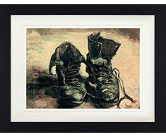 1art1 Vincent Van Gogh - Stilleben, EIN Paar Schuhe, 1886 Gerahmtes Bild Mit Edlem Passepartout | Wand-Bilder | Kunstdruck Poster Im Bilderrahmen 40 x 30 cm