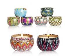 CALLA LILY Aroma Kerzen,8 Stück Duftkerzen Geschenk Set,Natürliches Sojawachs für Aromatherapie, Massage, Stress Abzubauen.Aromatherapie-Kerzen für Weihnachten,Geburtstag, Valentinstag etc