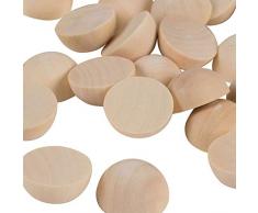 Supvox 30pcs Halbkugeln Weihnachtskugel Holz Christbaumkugeln Dekokugeln Holzkugeln ohne Bohrung Holzperlen Bastelperlen für DIY Basteln Hochzeit Weihnachten Dekoration Ornamente (30MM)