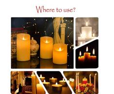 Biyanuo LED-Kerzen, flammenlose Kerzen, flammenloses kerzenlichter，10,2 cm, 12,7 cm, 15,2 cm, Echtwachskerze, Stumpenkerze, Fernbedienung mit 10 Tasten, mit 24-Stunden-Zeitschaltuhr (1 * 3)