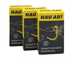 Crottendorfer Räucherkerzen RUHE! - mit leichtem zitronigen Duft um lästige Gäste zu vermeiden - 3er Pack in der Größe XL - 3 x 4 Stück - Made in Germany