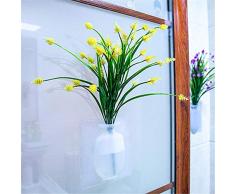 Corwar Kleine Magie Kleber Blumentopf, Silikon Blumenvase für Künstliche | Getrocknete Blumen Abnehmbare Wiederverwendbare Aufkleber Dekoration Wand Glas Kühlschrank Windows Home agreeable