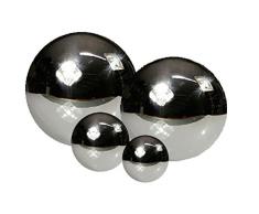 2 Stück Dekokugel Silberkugel Ø 15cm Edelstahl Kugel Rosenkugel