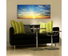 Leinwandbild Panorama Nr. 227 Sonnenaufgang 100x40cm, Keilrahmenbild, Bild auf Leinwand, Sonne Morgen Wolken