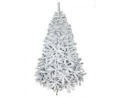 HAAC künstlicher Weihnachtsbaum in Farbe weiß 180 cm mit 600 Zweigen Tannenbaum aufklappbar mit Metallständer Ständer