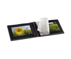 Hama Fotoalbum Fine Art, 50 schwarze Seiten (25 Blatt), Spiralalbum 24 x 17 cm, mit Ausschnitt für Bildeinschub, grau