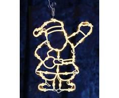 Spetebo LED Fenster Silhouette XXL in 46x38 cm - Weihnachtsmann - klares, gemütliches Licht - Fensterbild mit Saugnapf und Batterie betrieben mit Dual Timer