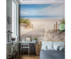 Fototapete Strand Meer 352 x 250 cm Vlies Wand Tapete Wohnzimmer Schlafzimmer Büro Flur Dekoration Wandbilder XXL Moderne Wanddeko - 100% MADE IN GERMANY - Nordsee Ostsee Landschaft Runa Tapeten 9007011b