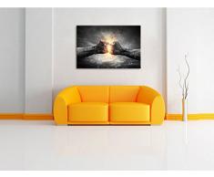 Fäuste mit Energie schwarz/weiß Format: 120x80 auf Leinwand, XXL riesige Bilder fertig gerahmt mit Keilrahmen, Kunstdruck auf Wandbild mit Rahmen, günstiger als Gemälde oder Ölbild, kein Poster oder Plakat