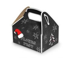 20 kleine schwarz weiß rote Geschenkschachteln Geschenkboxen zu Weihnachten (9 x 12 x 6 cm ohne Griff) Schachteln, Boxen aus Pappe für Kunden, Freunde, für Weihnachtsgeschenke + Nikolaus Verpackung