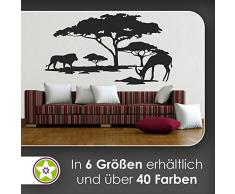 hauptsachebeklebt KIWISTAR Afrika Motiv Löwe u. Antilope Wandtattoo in 6 Größen - Wandaufkleber Wall Sticker