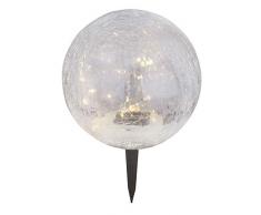 Solarleuchte Garten für Außen Deko Gartendeko Kugel Solarlampe Gartenlampen Solar (Erdspieß, Dekoleuchte, LED, 19,5 cm, Glaskugel)