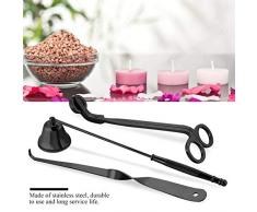 Wuyee 1Set Edelstahl Kerze Schere Handwerkzeug Mode Kerzenlöscher Trimmer Abdeckung Haken