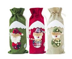 Petalum Weihnachten deko Flaschenanzug Weinflaschen Abdeckung Taschen Weihnachtsgeschenk Weinbox Weinbag Weinkleid Geschenktüte Flaschentüte Weihnachtsdekoration