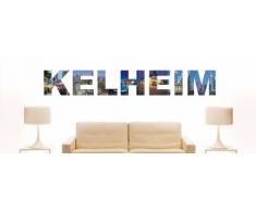 Wandtattoo farbige Wandschrift Städtename Kelheim mit Sehenswürdigkeiten 80 x 11 cm Länge