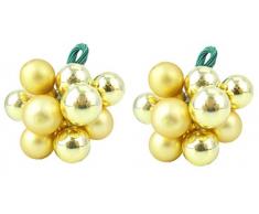 Zwei glänzende Gold- und Mattgold farbige kleine Flitter-Gruppen - Perfekter Weihnachtsaufhänger