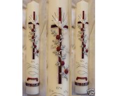 Taufkerze Kommunionkerze Junge MädchenT-31 400/40 mm inkl. Beschriftung