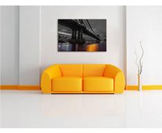 Manhatten Brücke New York B&W Detail, Format: 60x40 auf Leinwand, XXL riesige Bilder fertig gerahmt mit Keilrahmen, Kunstdruck auf Wandbild mit Rahmen, günstiger als Gemälde oder Ölbild, kein Poster oder Plakat