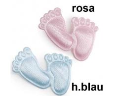 Streudeko Taufe Geburt Babyfüße Fuß Baby Satin 2cm 150 Stück Tischdeko, Farbe:hellblau