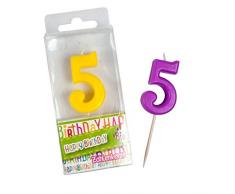 Trendhouse GmbH Geburtstagskerze Zahl 5 sort.