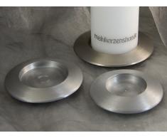 Kerzenteller Kerzenständer Kerzenhalter für Hochzeitskerze Taufkerze Silber 16506, Größe:7 cm innen