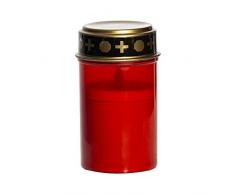 pille gartenwelt Grablicht mit LED Beleuchtung Grab Laterne Kunststoff Friedhof Leuchte einzeln oder als Set (rot)