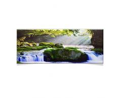 DRULINE LED Wandbild | Leinwand | Bild | Beleuchtet | Batteriebetrieben | Fotografie | Indoor | Wasserfälle | Keilrahmen | 100 x 40 x 2 cm