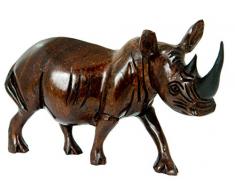 Nashorn Mohammed in verschiedene Größen HANDARBEIT aus SIMBABWE Afrika Deko sehr hochwertiges Holznashorn Figur Holzfigur, 23cm