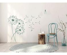 GRAZDesign Wandaufkleber Wanddeko DREI Pusteblumen - Schlafzimmer Wohnzimmer Wandtattoo Pusteblume - Wandtattoo Blume / 62x50cm / 030 dunkelrot