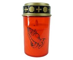 LED Grablicht rot Dauerbrenner Flackereffekt inkl. Batterien Grabkerzen Friedhofskerze Gedenkkerze Grablaterne Ewiges Licht Trauerkerze (Grablicht Rot, 1x Stück)