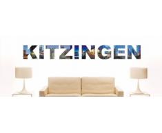 Wandtattoo farbige Wandschrift Städtename Kitzingen mit Sehenswürdigkeiten 80 x 10 cm Länge