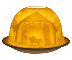 Himmlische Düfte Geschenkartikel GmbH Krippe Windlicht, Porzellan, Weiss, 12x12x8 cm