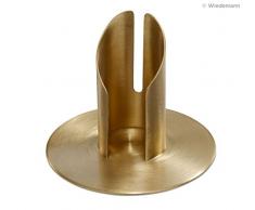 (052.4GP) 40mm Röhren Kerzenleuchter Messing Gold matt gebürstet, Kerzenhalter für Ø 4 cm Altarkerzen und Anlasskerzen
