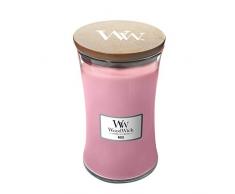Große WoodWick Duftkerze im Sanduhrglas mit knisterndem Docht, Rose, bis zu 130 Stunden Brenndauer