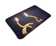 XHYYY Innen Fußmattenmatte Vergeben Sie Beziehungen Zwei brennende Kirchenkerzen Türmatte rutschfeste Eingangsmatte Außen Fußmatte Für Badezimmer, Vorne, Innen Und E