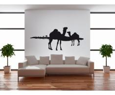 Wandtattoo Wandaufkleber Afrika Wüste Kamele #84a schwarz 135x 60 cm