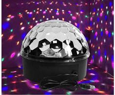 Zenghh Disco Party-Lichter, Automatik-Ton aktivierte DJ Party-Lichter USB Rotating Kugelleuchten 10W 9 Farbe RGB-LED-Bühnenbeleuchtung for einen Familienurlaub Tanz Parties Geburtstag